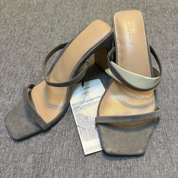 The Drop Women's Avery Square Toe Two Strap High Heeled Sandal - Picture 1 of 8